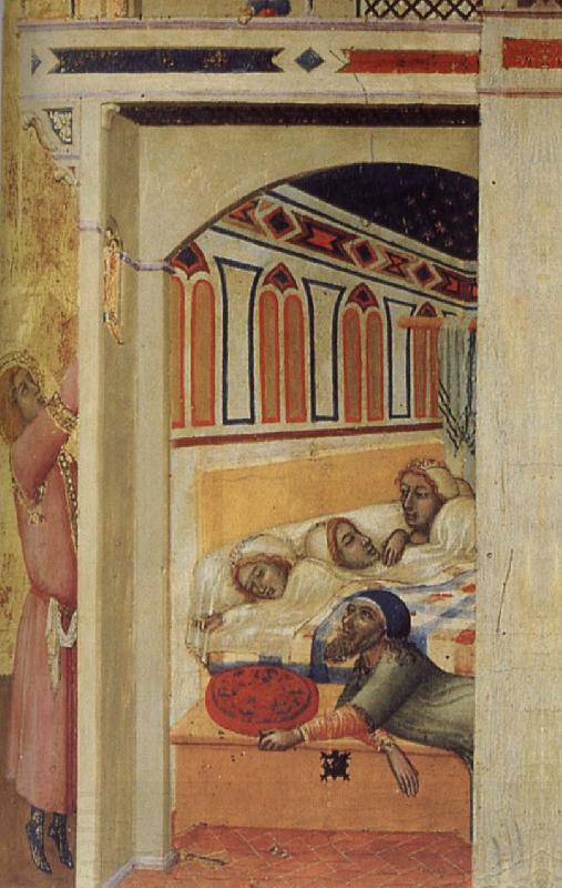 Ambrogio Lorenzetti St. Nikolaus-barmhartighetsgarning oil painting picture
